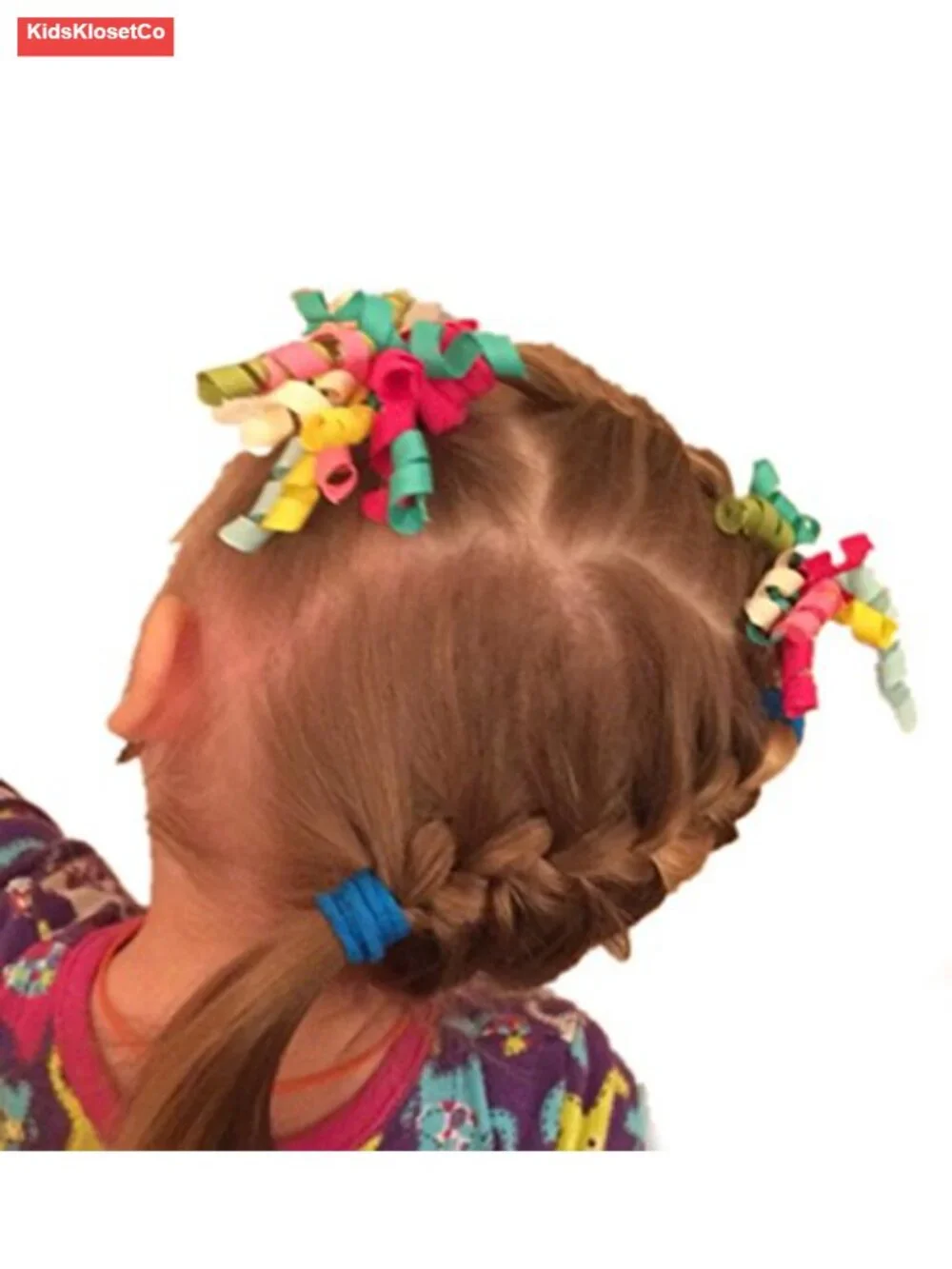 Pack of 18 Mix Color Boutique Girls' Curly Korker Bow Hair Ties